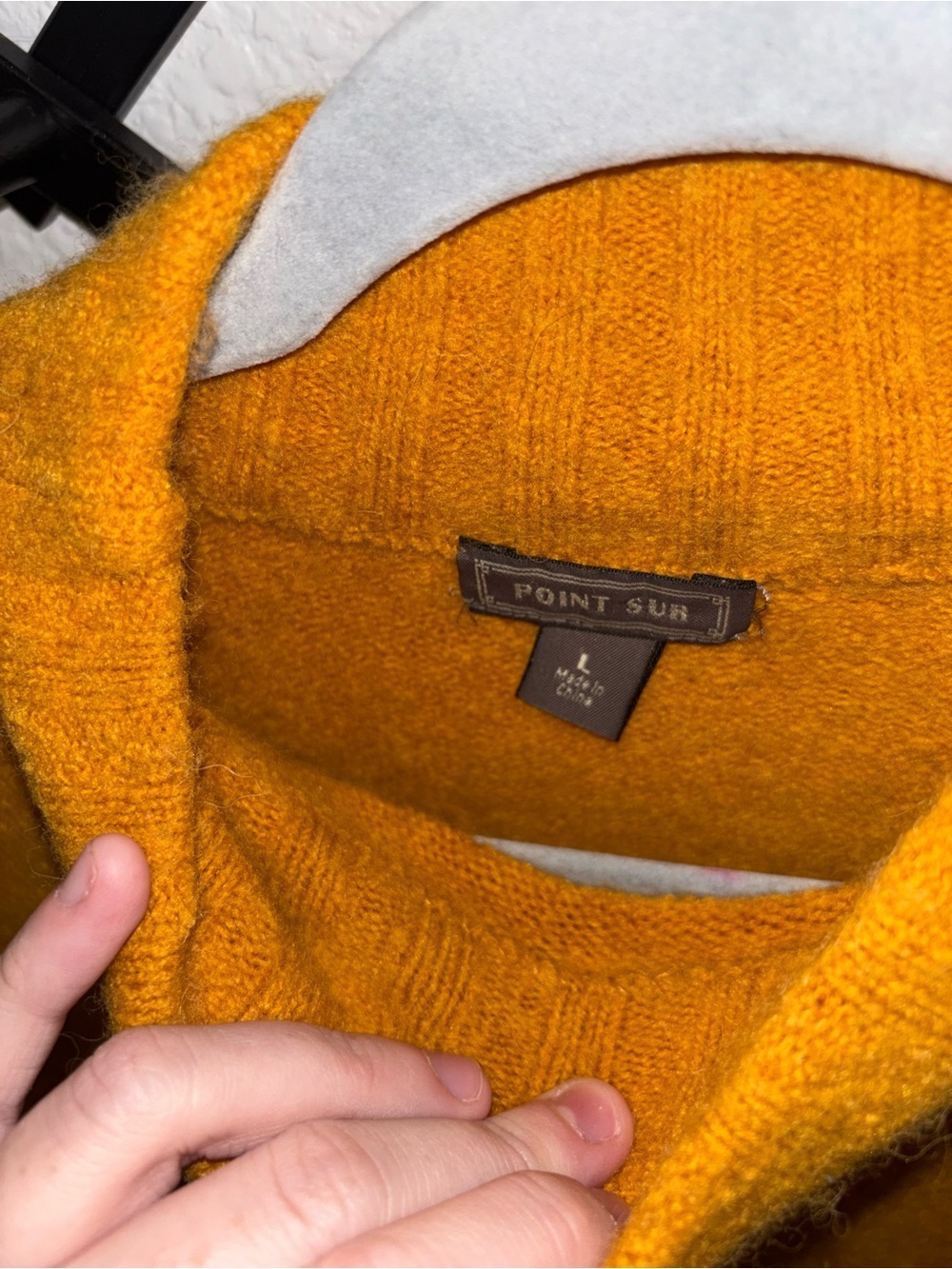 Point Sur Mustard Yellow Turtleneck Sweater Merino Wool Alpaca Size Large - Picture 4 of 5